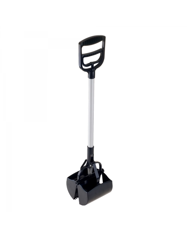 Pet Pooper Scooper with Long Handle for Cats and Dogs (Black)