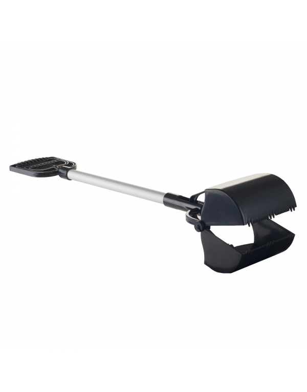 Pet Pooper Scooper with Long Handle for Cats and Dogs (Black)