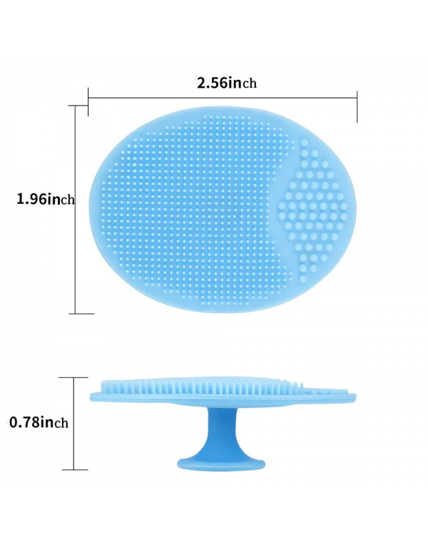 2-piece facial scrub set, soft silicone cleansing brush,  massage pores, remove blackheads and exfoliate scrub (pink + blue)