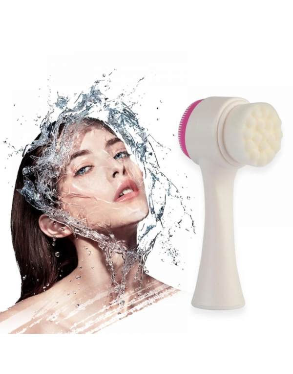 3D Double Sides Silicone Facial Cleansing Brush Face Cleaning Massage Beauty Brush Tool