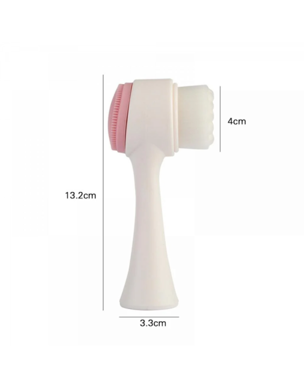 3D Double Sides Silicone Facial Cleansing Brush Face Cleaning Massage Beauty Brush Tool