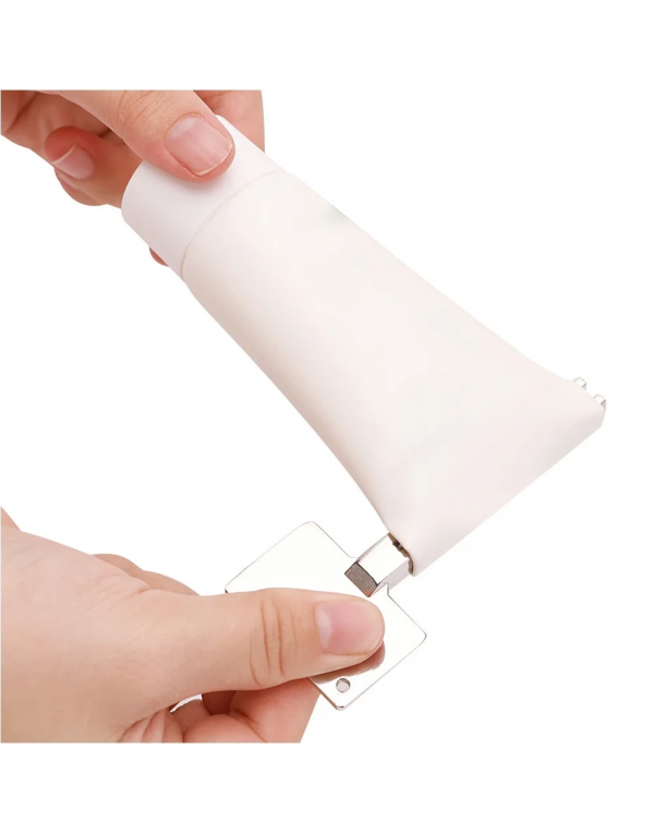  2Pcs Stainless Steel Toothpaste Tube Squeezer with Hook for Easy Storage and Travel