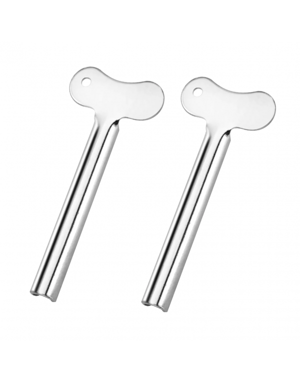 2Pcs Toothpaste Squeezer Labor-saving Reusable Stainless Steel Tube Creams Paint Squeezer Tool for Bathroom