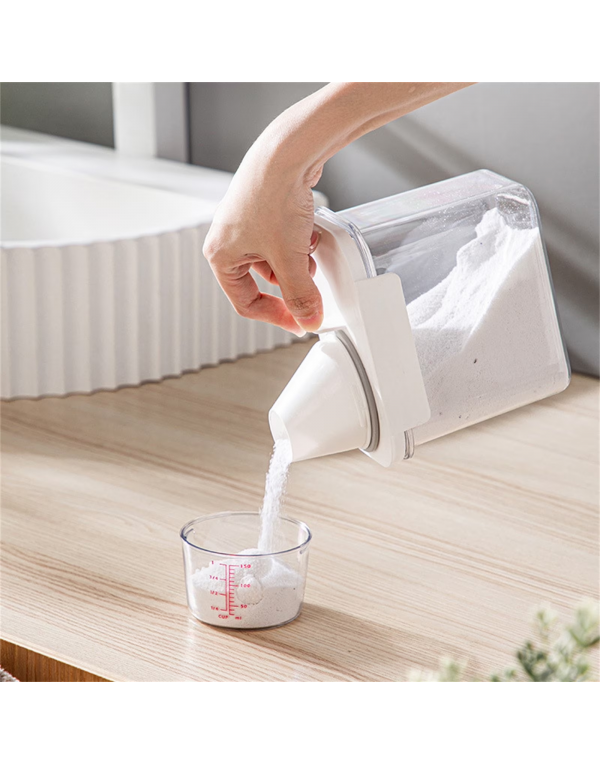  Laundry Powder Storage Box Washing Powder Barrel With Scale Heavy Duty Airtight Cover Clear Laundry Soap Container