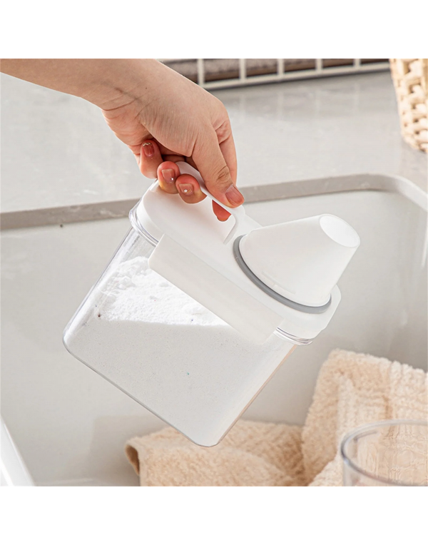  Laundry Powder Storage Box Washing Powder Barrel With Scale Heavy Duty Airtight Cover Clear Laundry Soap Container