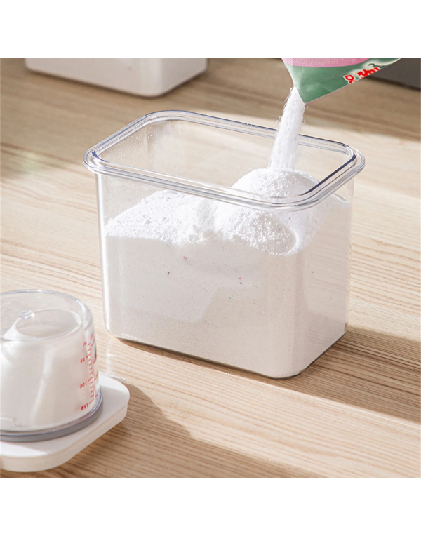  Laundry Powder Storage Box Washing Powder Barrel With Scale Heavy Duty Airtight Cover Clear Laundry Soap Container
